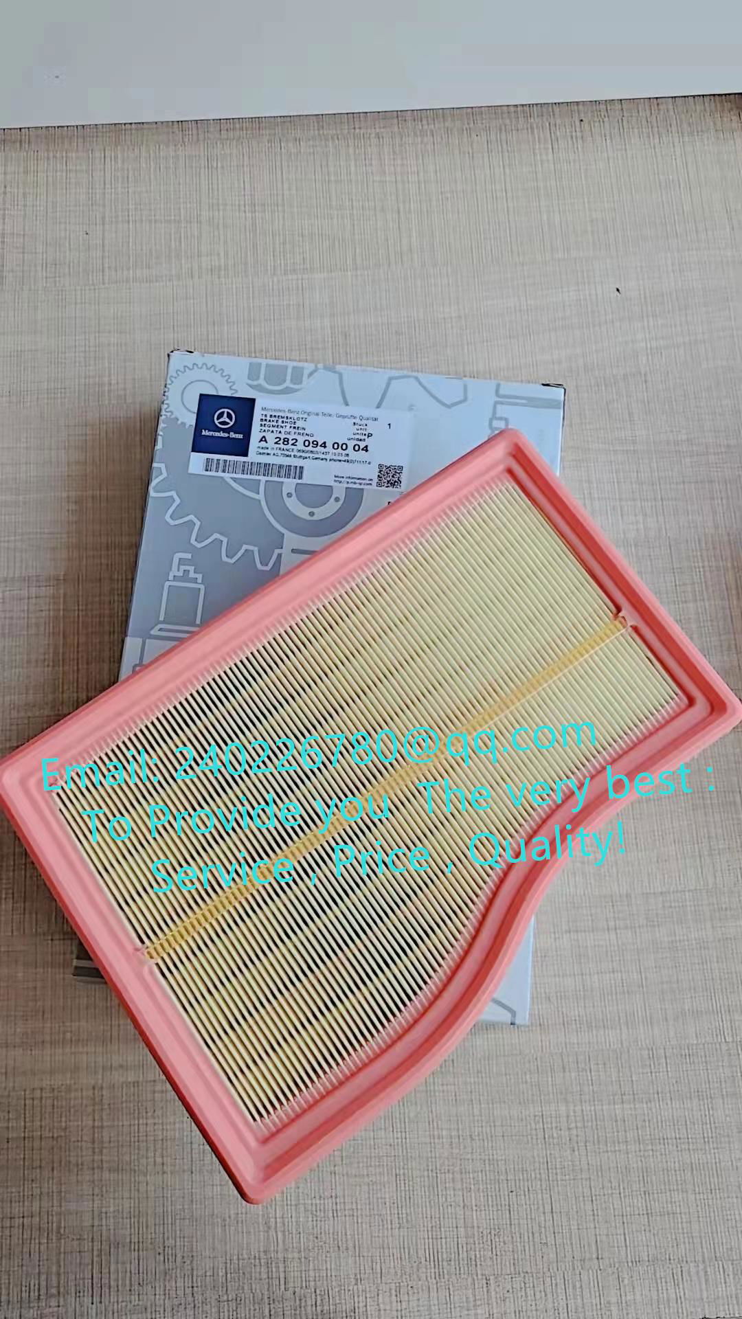 Mercedes-Benz Air Filter OEM Number:  MERCEDES-BENZ	2820940004 ,A2820940004 Reference Number:  FILONG	FA167 MANN	C26017 JS FILTER	A0741