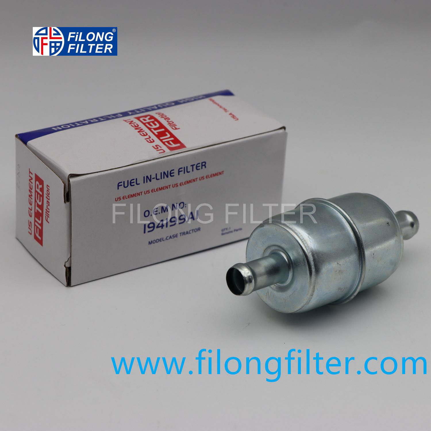 FILONG FILTER, FOR CASE TRACTOR 194199A1 KOMATSU	20704A1100, FUEL  IN-LINE FILTER FOR CASE TRACTOR ; FF-90081,194199A1, 2070-4A1100,BF7693 OEM Number:CASE 194199A1  KOMATSU 20704-A1100  Reference Number: BALDWIN BF7693  FILONG FF90081  FRAM P10712  DONALDSON P551770  FLEETGUARD FF5289  SUKURA FS-5601 