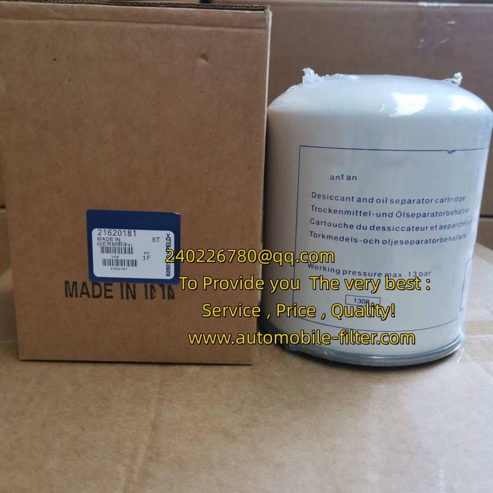 VOLVO Air Dryer Cartridge  1699132, 20557234, 20972915, 21508133, 21620181, 3090268 ,3090288 Reference Number: FILTRON	AD785/4 FILONG FILTER	FA92002 FLEETGUARD	AD27747 HENGST FILTER	T280W MANN-FILTER	TB1394/1x MAHLE	AL24 WABCO	20891930, 4324109362, 4324219212, 4329012222, 4329012231, 4329012232, 4329012242, 4329012252 , 432 9012252, 4329012352, 4329012402, 4329012412, 4329012472, 4329012502, 4329012672