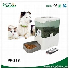 出口遥控插电式大容量宠物猫狗自动喂食器 塑料机 PF-21B