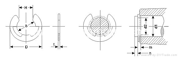 E Type clip Ring fasteners 2