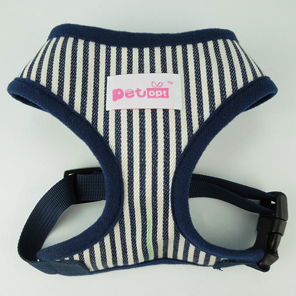 Fashion stripe design soft Nylon Puppy Comfort Harness 5