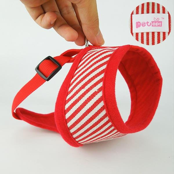 Fashion stripe design soft Nylon Puppy Comfort Harness 4