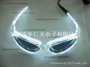 EL glasses  flashing- white