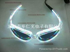 EL glasses  flashing- white