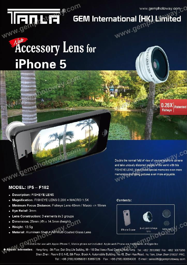 3 in 1 Lens Kits fisheye+wide angle+2X telephoto lens for iphone 2