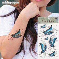 blue butterfly sexy temporary henna tattoo sticker