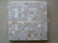 Mesh 25x25mm/300x300mm White MOP mosaic tiles, Butt-joint gap format