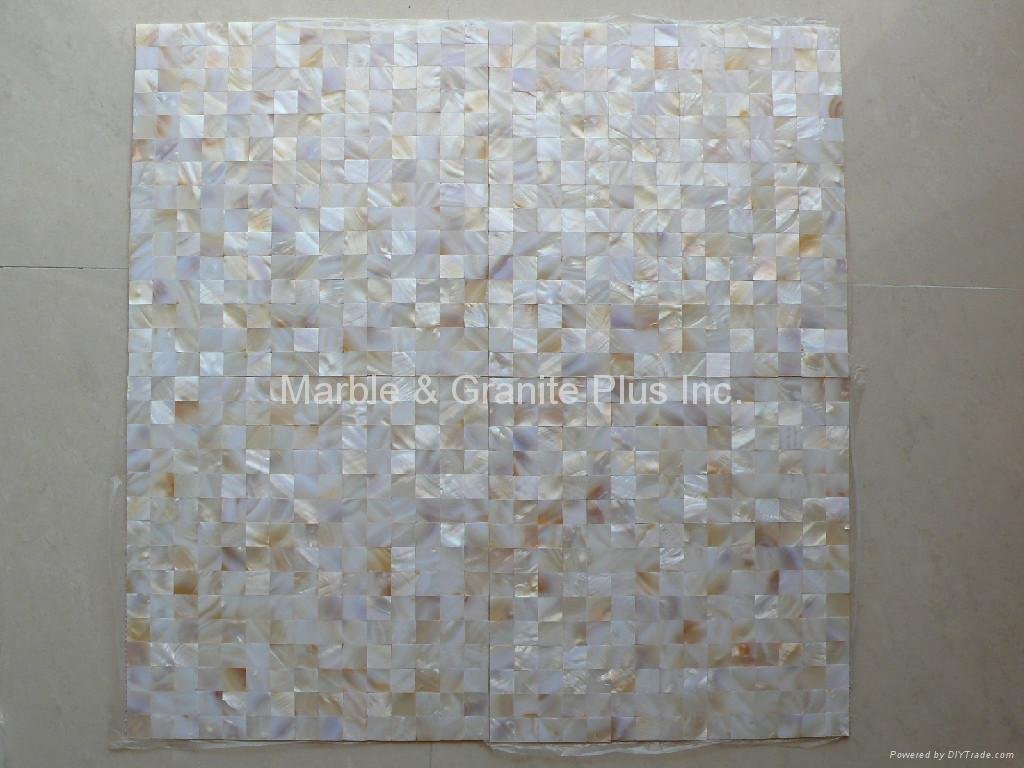 Mesh 20x20mm/300x300mm White MOP Mosaic Tile, Butt-joint gap format 2