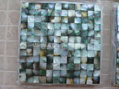 Mesh 25x25mm/300x300mm Blacklip Seashell MOP mosaic, Butt-joint gap