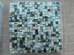 Mesh 15x15mm/300x300mm Blacklip Seashell MOP mosaic tile, Butt-joint gap format