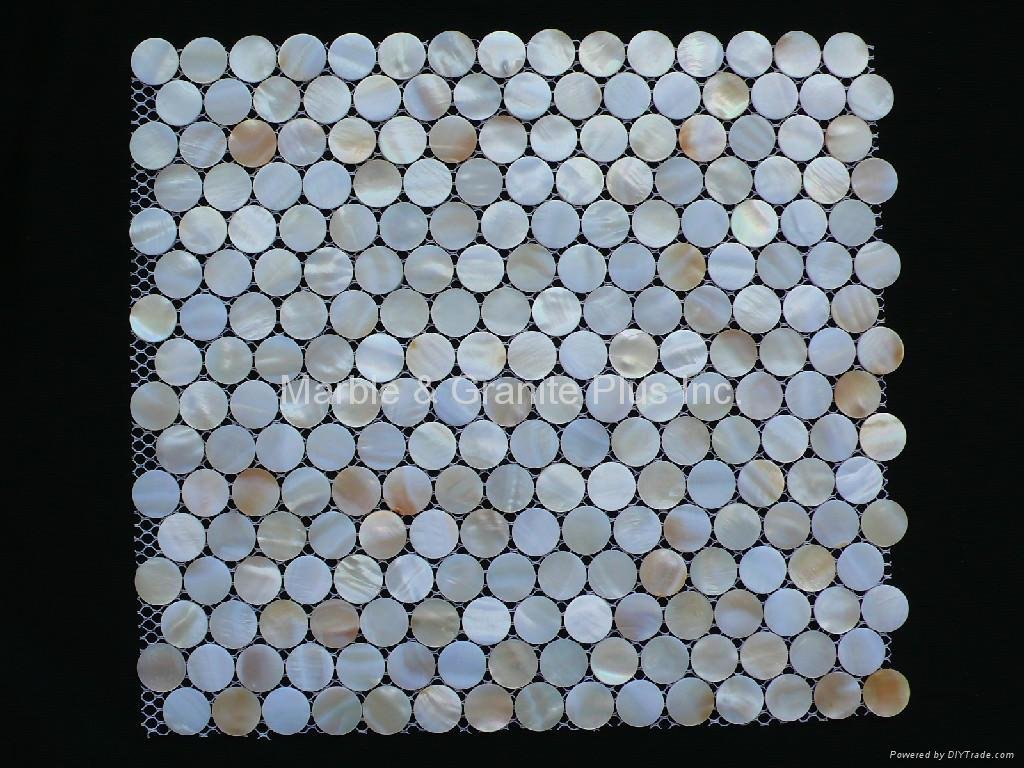 Dia. 20mm White MOP Mosaic Tile