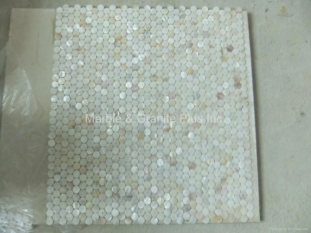 Dia. 20mm White MOP Mosaic Tile 3