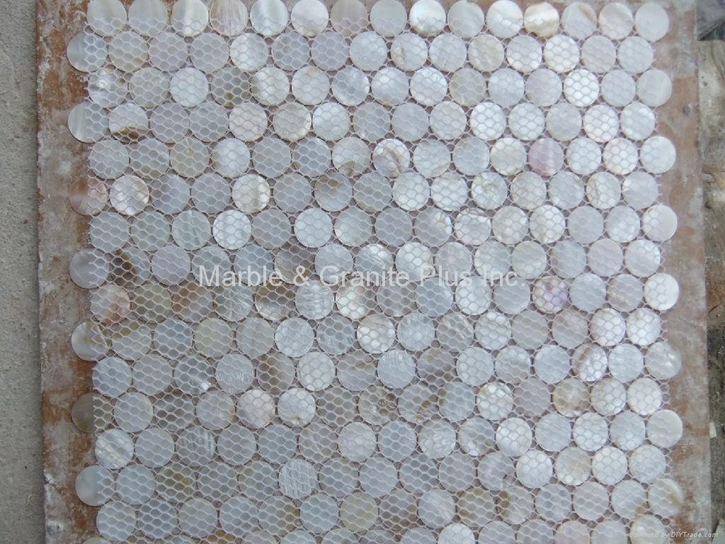 Dia. 20mm White MOP Mosaic Tile 5
