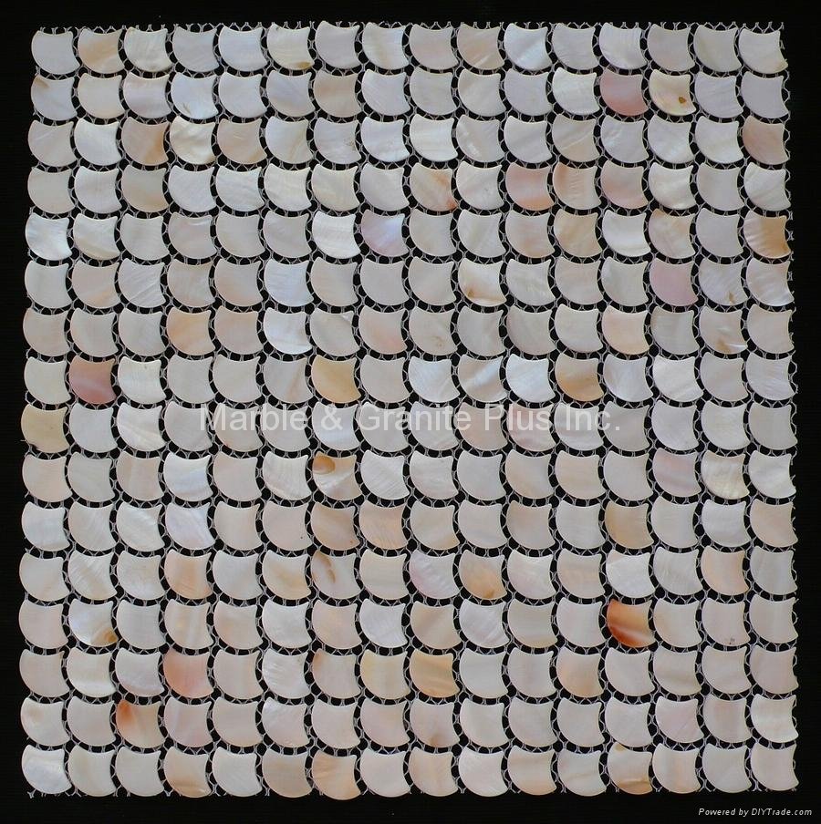 Mesh Peacock White MOP mosaic tiles