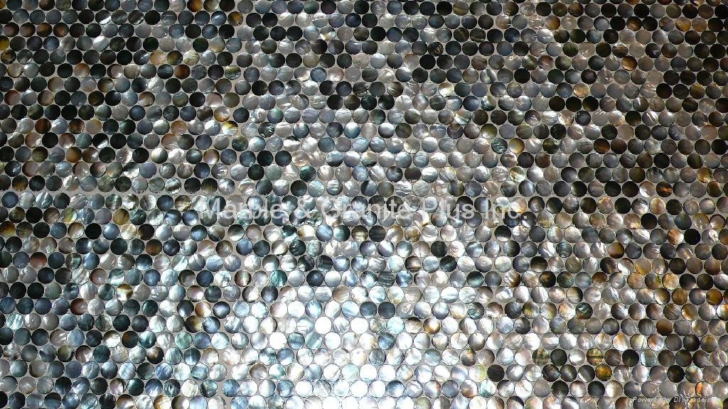 Dia. 20mm Blacklip Seashell MOP Mosaic Tile 5
