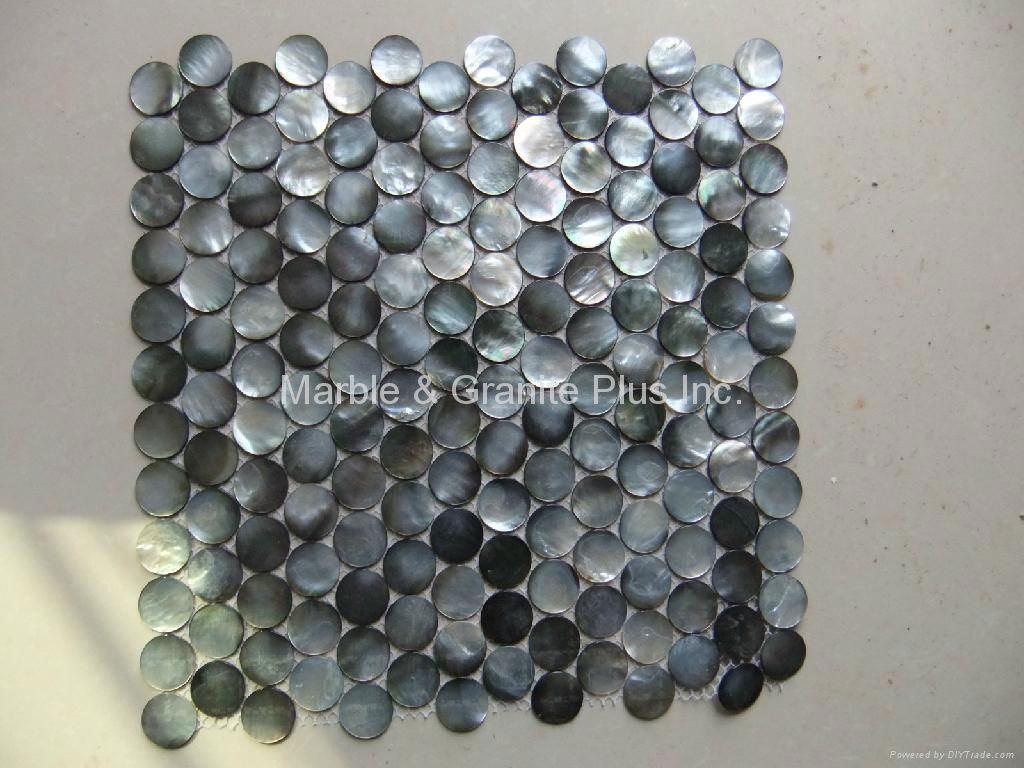 Dia. 25mm Blacklip Seashell MOP mosaic tile