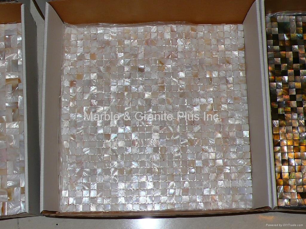 mesh 10x10mm/300x300mm white Mother of Pearl Mosaic tile, with open grout gap 2