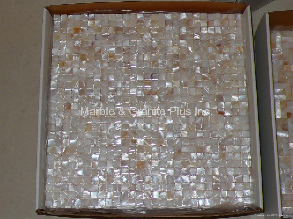 mesh 10x10mm/300x300mm white Mother of Pearl Mosaic tile, with open grout gap 3