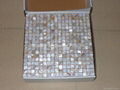 mesh 15x15mm/305x305x2mm white Mother of Pearl mosaic tile, with open grout gap