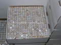 mesh 15x15mm/305x305x2mm white Mother of Pearl mosaic tile, with open grout gap 5