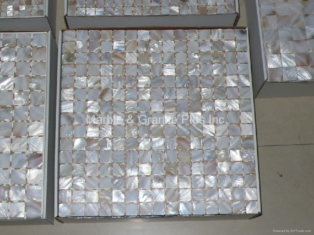 mesh 20x20mm/326x326x2mm white Mother of Pearl mosaic tile, with open grout gap  3