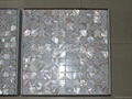 mesh 25x25mm/322x322x2mm white Mother of Pearl mosaic tile, with open grout gap  2