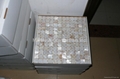 mesh 25x25mm/322x322x2mm white Mother of Pearl mosaic tile, with open grout gap 