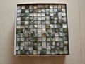 mesh 25x25mm/322x322mm Black Mother of Pearl mosaic tile, with open grout gap 