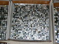 mesh 10x10mm/300x300mm Black Mother of Pearl Mosaic tile, with open grout gap  1