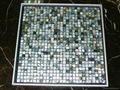 mesh 10x10mm/300x300mm Black Mother of Pearl Mosaic tile, with open grout gap  2