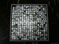 mesh 15x15mm/305x305x2mm Black Mother of Pearl mosaic tile, with open grout gap