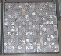 mesh 20x20mm/326x326x2mm white Mother of Pearl mosaic tile, with open grout gap 