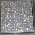 mesh 15x15mm/305x305x2mm white Mother of Pearl mosaic tile, with open grout gap 1