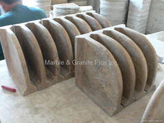 Carved Travertine Corner Shelves