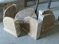 Carved Travertine Corner Shelves