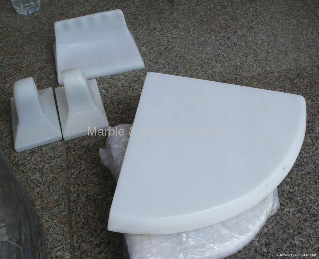 White marble bathroom accessories