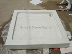 White marble shower pan