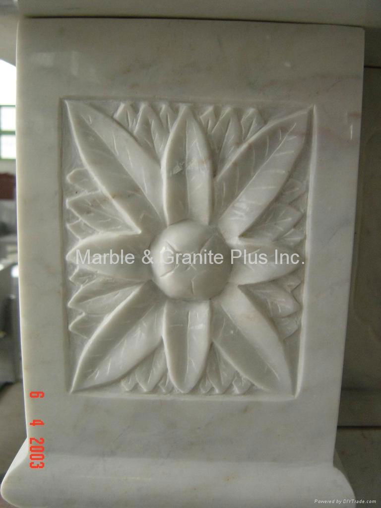 China white marble fireplace 3