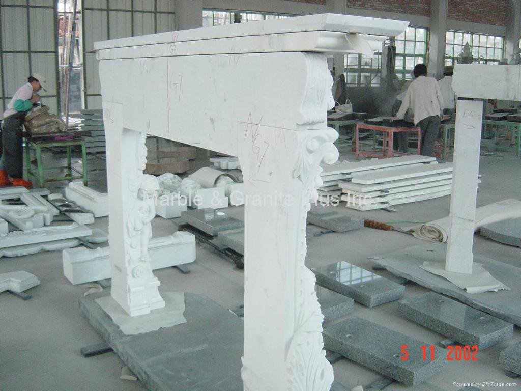 China White marble fireplace 2