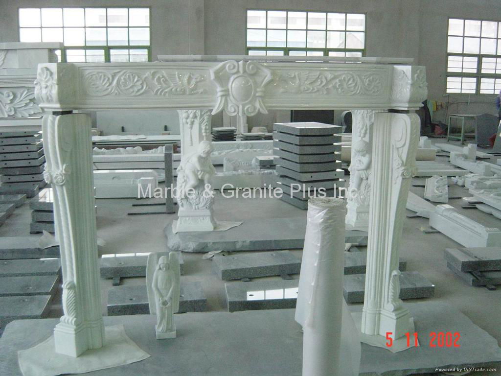 China White marble fireplace 2