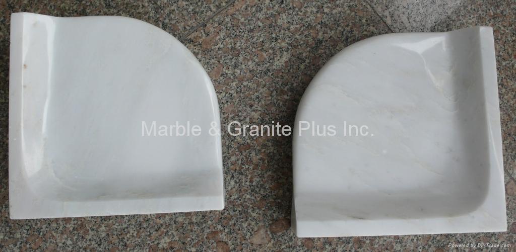 White Marble Corner Shelf China Manufacturer Soap Dish