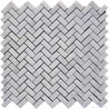 Snow White Herringbone Mosaic Tile 2