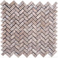 Noce Travertine Herringbone Mosaic Tile