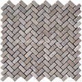 Noce Travertine Herringbone Mosaic Tile