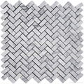 Bianco Carrara Herringbone Mosaic Tile 1