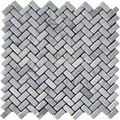 Bianco Carrara Herringbone Mosaic Tile 3