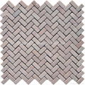 Oriental Pink Herringbone Mosaic Tile