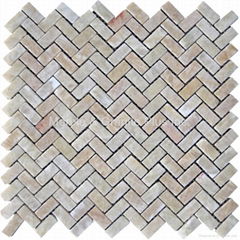 Honey Onyx Herringbone Mosaic Tile