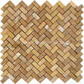 Golden Travertine Herringbone Mosaic Tile 1